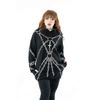 Afbeelding van Heartless | Hoody Enchained met grote capuchon en all-over kettingen print