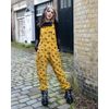 Afbeelding van Run & Fly | Tuinbroek, gele ribcord met bijenprint, unisex