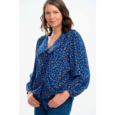 Foto van Sugarhill Brighton | Blouse Henna frill, blue star lightning animal