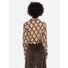 Afbeelding van ATO Berlin | Blouse Arabella, cognac beige grafisch retro patroon