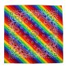 Afbeelding van Zacharia | Bandana met regenboog strepen en zwart-wit paisley patroon 
