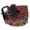 Afbeelding van Bullet69 | Tartan riem 38mm met 3 rijen zwarte pyramide studs