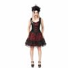 Afbeelding van Sinister | Gothic Lolita mini-jurk Rosie, zwart kant met rood satijn