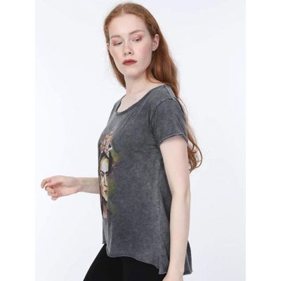 Foto van S-Ponder | Dames T-shirt Frieda, grijze stonewash