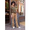 Afbeelding van ATO Berlin | Beige ribcord broek Newton, met uitlopende pijp