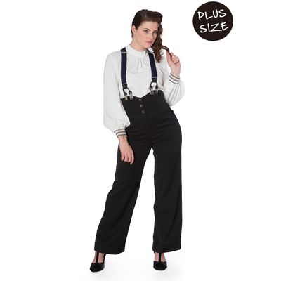 Foto van Banned | Zwarte pantalon met hoge taille, Girl boss-Queensize