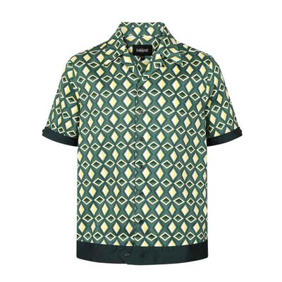 Foto van Collectif | Heren overhemd Tiki harlequin, groene ruit