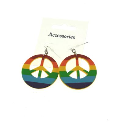 Foto van Zacharia | Regenboog oorbellen met CND-Peace tekens