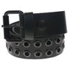 Afbeelding van Bullet69 | Zwarte leren riem 38mm met 2 rijen zwarte oogjes