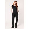 Afbeelding van Hell Bunny | Ruimvallende Dungarees zwart met witte pinstripe