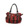 Afbeelding van Banned | Lolita punk schoudertas Rise Up van rode tartan met rits details