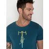 Afbeelding van Green Bomb | T-shirt Bike front stamp, blue stone bio katoen