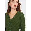 Afbeelding van Voodoo Vixen | Groene gebreide cardigan met ruitvormig patroon