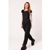 Afbeelding van Hell Bunny | Ruimvallende Dungarees zwart met witte pinstripe