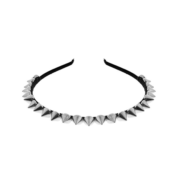 Zacharia | Haarband met zilveren spikes 