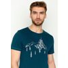 Afbeelding van Green Bomb | T-shirt Bike destination, baltic blue bio katoen