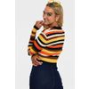 Afbeelding van Voodoo Vixen | Jaren 70 Sweet candy corn gestreepte cardigan 