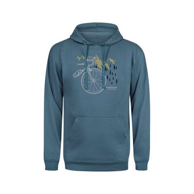 Foto van Green Bomb | Hoodie Bike nature park, bluestone blauw bio katoen