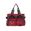Afbeelding van Banned | Handtas Camdyn van rode tartan met Gothic & Punk details