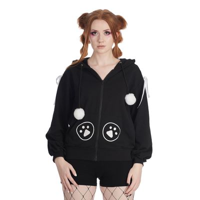 Foto van Banned | Fuzzy me Hoodie met pompom en pootjes
