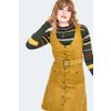 Afbeelding van Voodoo Vixen | Jaren 70, gele mouwloze corduroy jurk