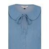 Afbeelding van Banned | Korte blauwe vintage retro blouse Joanne met Peter Pan kraagje