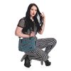 Afbeelding van Banned | Schoudertas Twice the action, blauwe tartan met studs en rits details