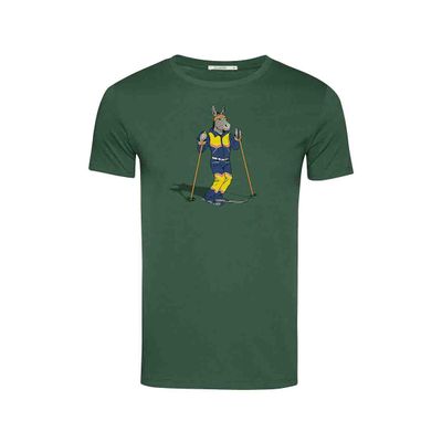 Foto van Green Bomb | T-shirt Animal donkey ski guide, bottle groen bio katoen