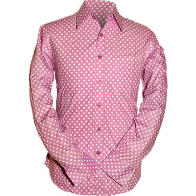 Foto van Chenaski | Overhemd 70's, Polka Dots Pink White