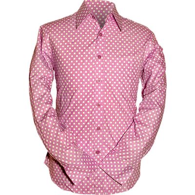 Chenaski | Overhemd 70's, Polka Dots Pink White