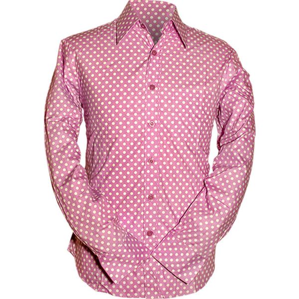 Chenaski | Overhemd 70's, Polka Dots Pink White