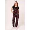 Afbeelding van Hell Bunny | Ruimvallende Dungarees Apple Pie met appeltjes en madeliefjes print