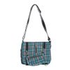 Afbeelding van Banned | Schoudertas Twice the action, blauwe tartan met studs en rits details