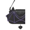Afbeelding van Banned | Handtas zwart paarse Batwing Charm met vleermuis vleugel