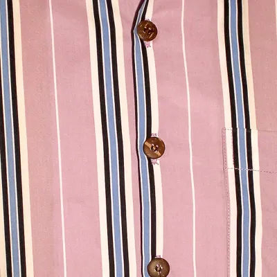 Foto van Chenaski | Overhemd korte mouw, Stripes, creme lila zwart blauw