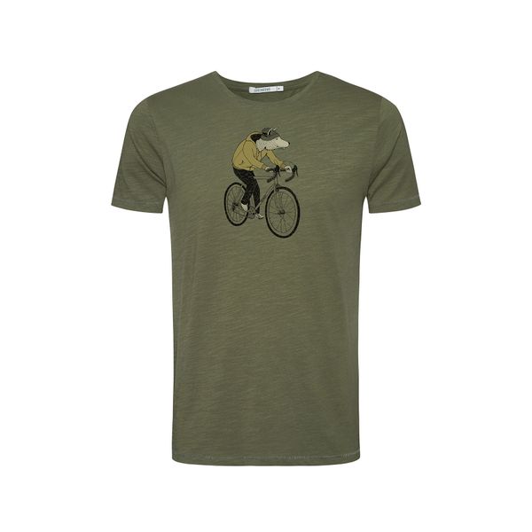Green Bomb | T-shirt Animal Wolf, bio katoen dirty olive