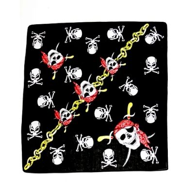 Foto van Zacharia | Bandana met piraten schedels en gouden ketting print