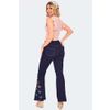 Afbeelding van Voodoo Vixen | Denim broek met wijde pijpen en vlinderborduursels