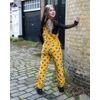 Afbeelding van Run & Fly | Tuinbroek, gele ribcord met bijenprint, unisex