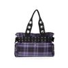 Afbeelding van Banned | Handtas Camdyn van paarse tartan met Gothic & Punk details