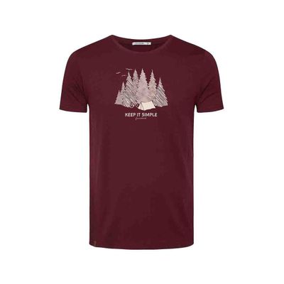 Foto van Green Bomb | T-shirt Nature keep, bordeaux bio katoen