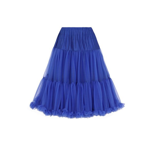 Banned | Petticoat Starlite over de knie met extra volume, royal blue