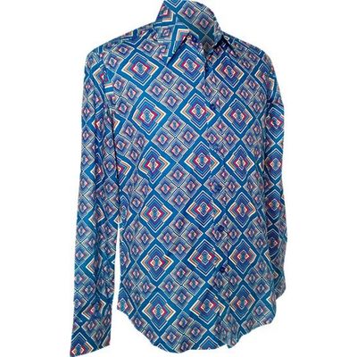 Chenaski | Overhemd 70's, Rhombus turquoise