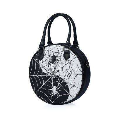 Foto van Banned | Handtas zwart Yin Yang master met spinnen