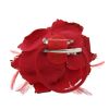 Afbeelding van Zacharia | Rode roos met glitter en veertjes op haarclip broche en elastiek