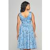 Afbeelding van Collectif | Retro jurk Hepburn, blauw met vlinderprint, flared