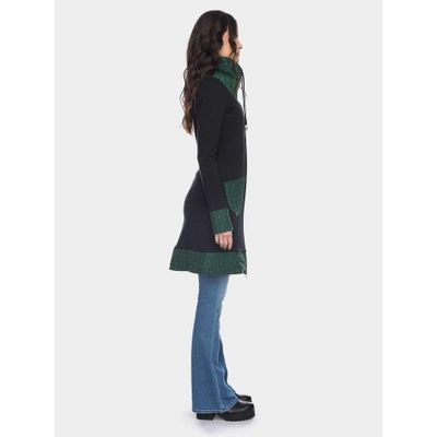 Foto van ATO Berlin | Lang vest Marieke met groen jacquard patroon 