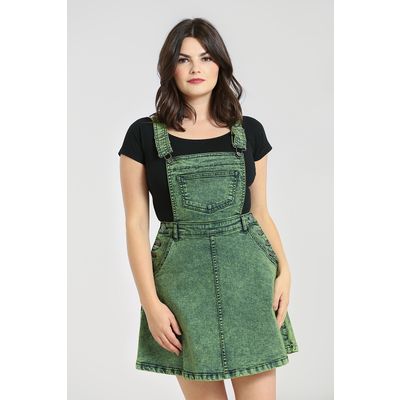 Foto van Hell Bunny | 70's Pinafore jurk Finn van groen acid denim 