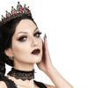Afbeelding van Sinister | Gothic choker Ravenna, breed zwart kant met fluweel en roosjes