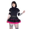 Afbeelding van Poizen Industries | Gothic lolita mini tutu Sofra, zwart met roze ruches